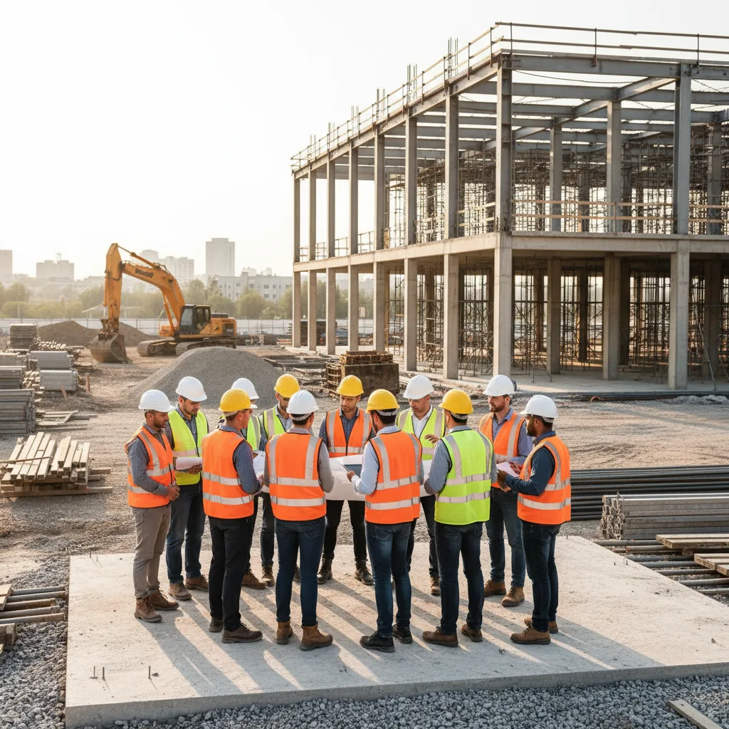 Equipe de construção comemorando juntos