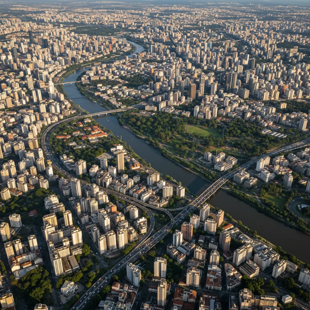 Mapa aéreo da Av. Paulista em São Paulo